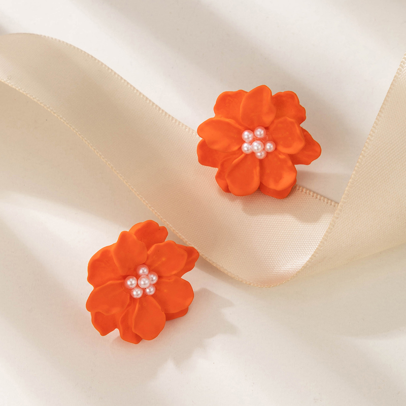 1 Pair Simple Style Flower Three-dimensional Alloy Ear Studs display picture 33