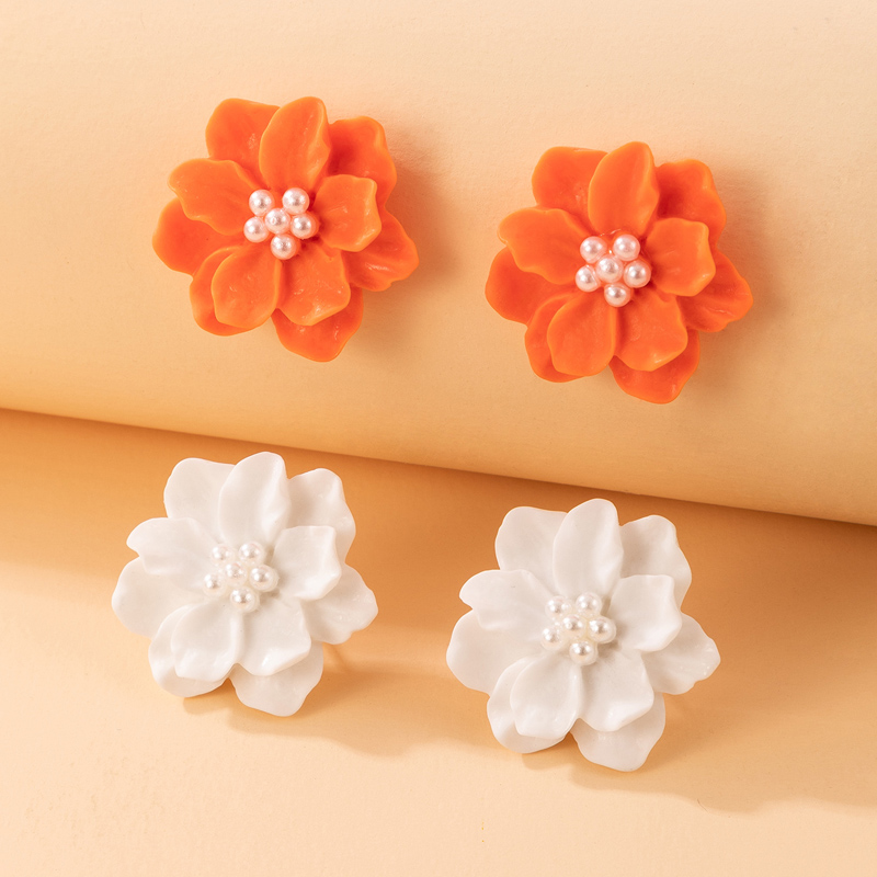 1 Pair Simple Style Flower Three-dimensional Alloy Ear Studs display picture 36