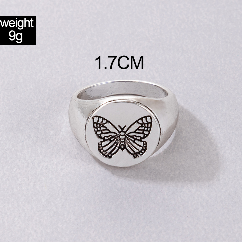 Simple Style Butterfly Alloy Plating Women's Rings 1 Piece display picture 1