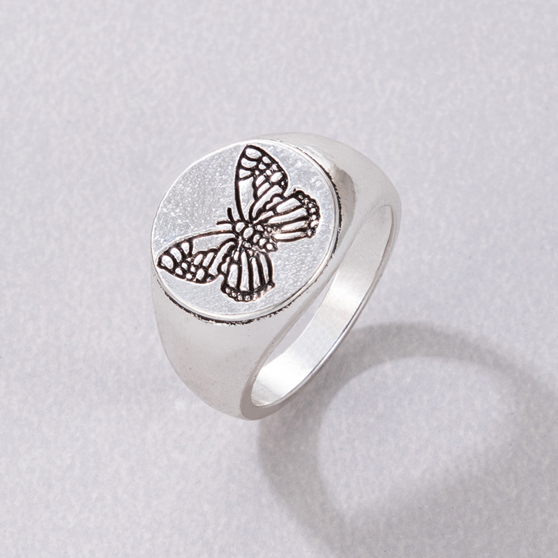 Simple Style Butterfly Alloy Plating Women's Rings 1 Piece display picture 4