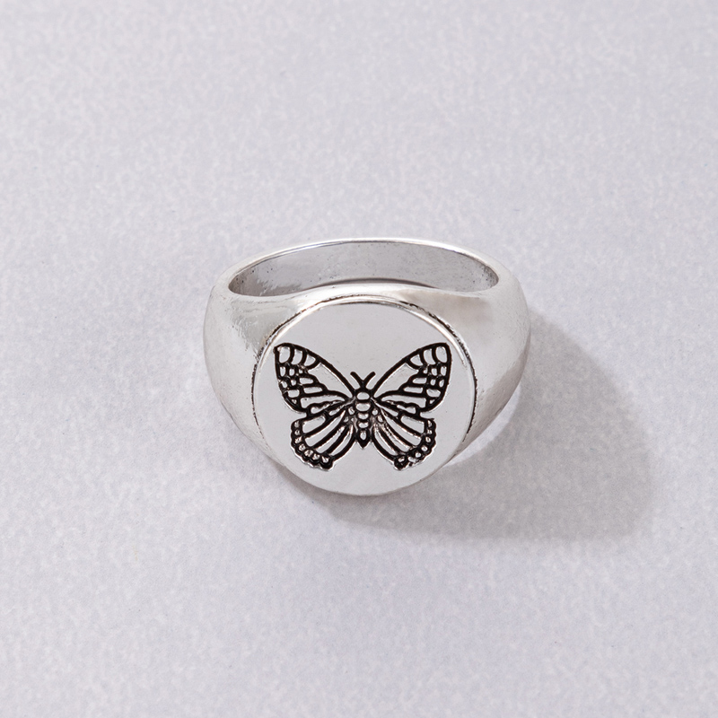 Simple Style Butterfly Alloy Plating Women's Rings 1 Piece display picture 2