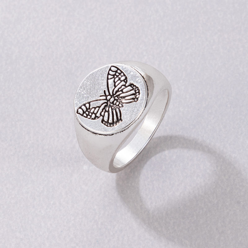 Simple Style Butterfly Alloy Plating Women's Rings 1 Piece display picture 3
