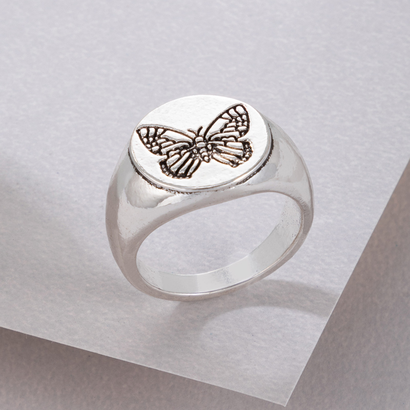 Simple Style Butterfly Alloy Plating Women's Rings 1 Piece display picture 5