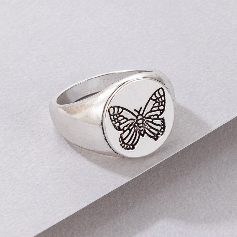 Simple Style Butterfly Alloy Plating Women's Rings 1 Piece display picture 6