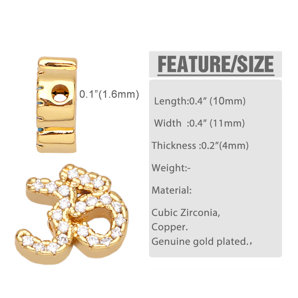 1 Piece Copper Zircon Number Fashion display picture 1