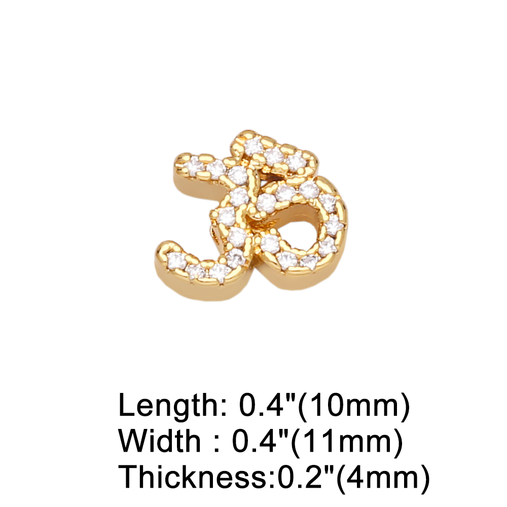 1 Piece Copper Zircon Number Fashion display picture 8