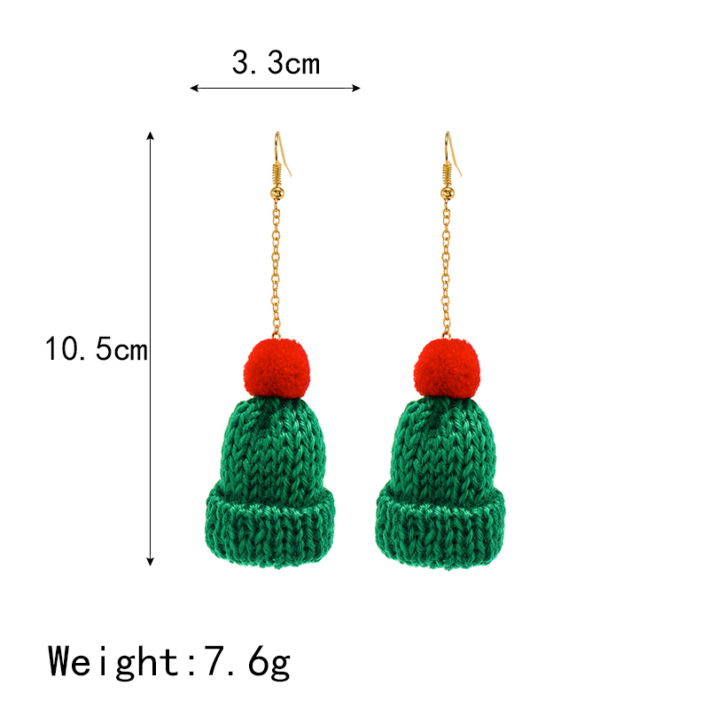 Simple Style Christmas Hat Alloy Plush Three-dimensional Christmas Women's Ear Hook 1 Pair display picture 1