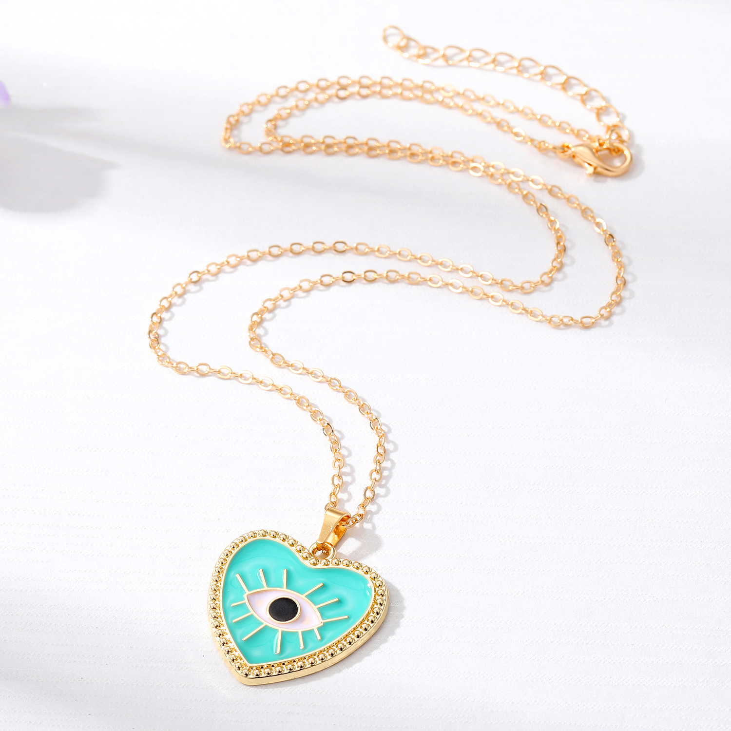 Fashion Devil's Eye Heart Shape Alloy Women's Pendant Necklace 1 Piece display picture 3