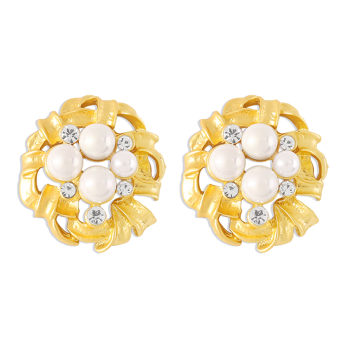 Classical Geometric Alloy Plating Artificial Pearls Rhinestones Women's Ear Studs 1 Pair display picture 10
