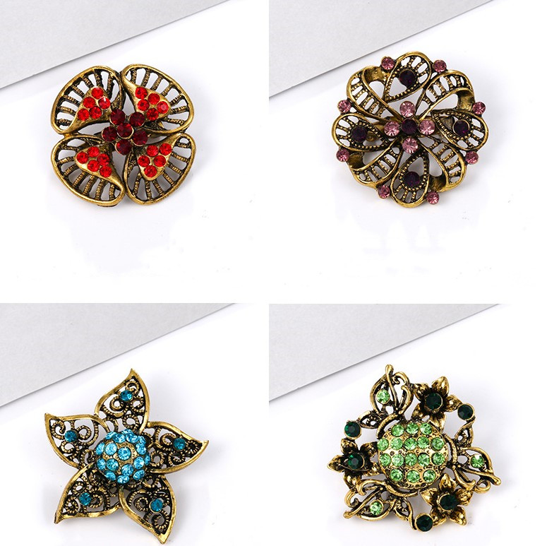 Lady Flower Alloy Flowers Artificial Rhinestones Women's Brooches display picture 2