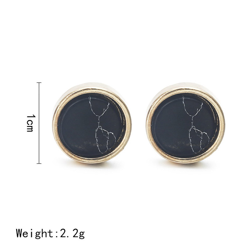 Simple Style Round Alloy Plating Women's Ear Studs 1 Pair display picture 1