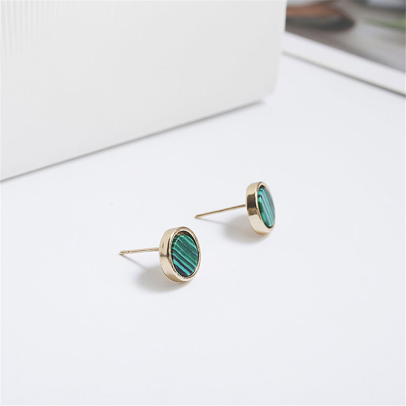 Simple Style Round Alloy Plating Women's Ear Studs 1 Pair display picture 3