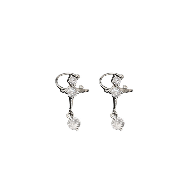 Sweet Heart Shape Copper Inlay Zircon Earrings 1 Pair display picture 1