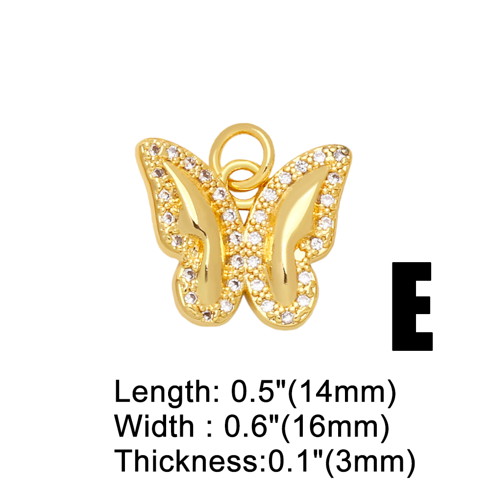 Ins Style Hippocampus Dragonfly Butterfly Copper Plating Inlay Zircon 18k Gold Plated Pendants Jewelry Accessories display picture 6