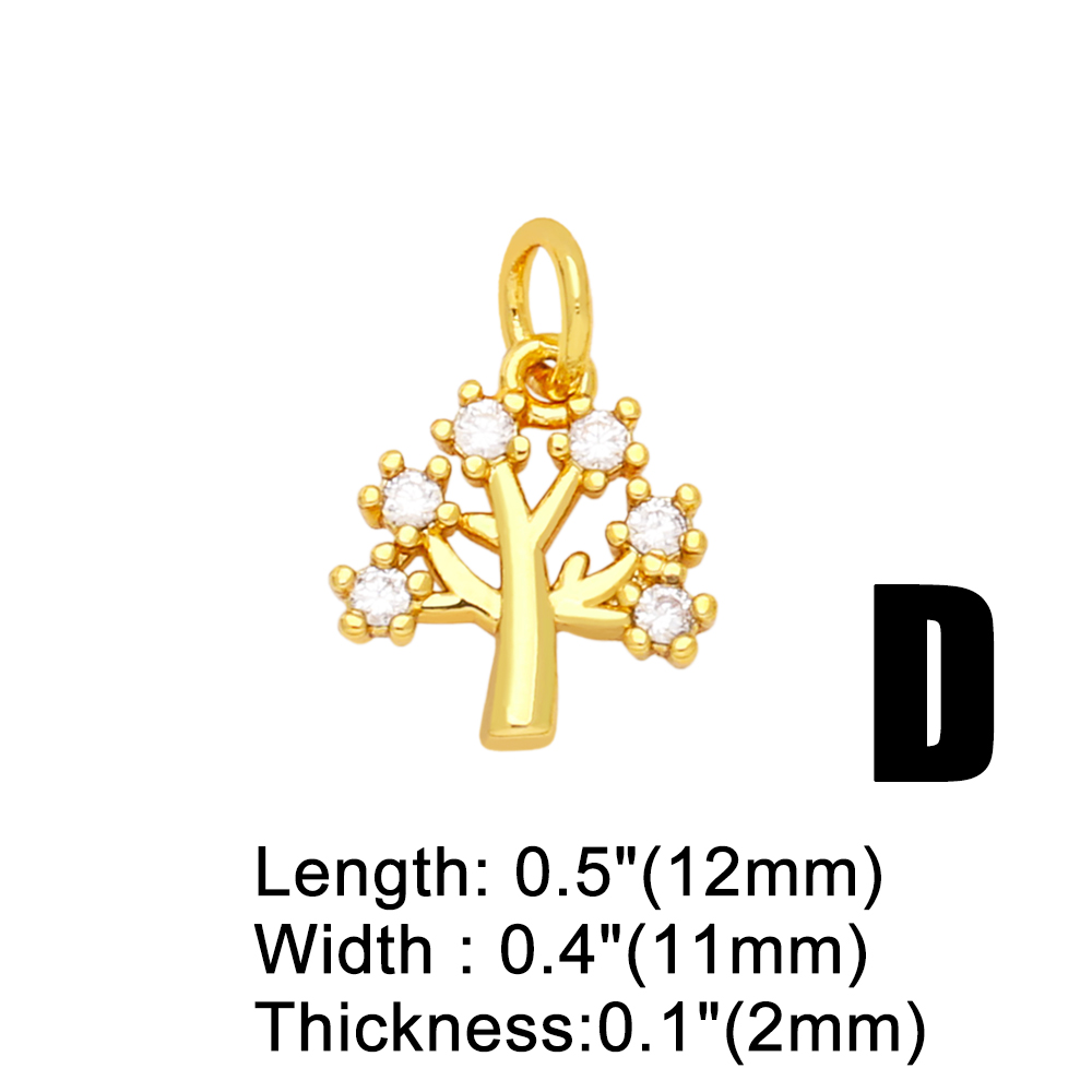 Korean Style Leaves Flower Copper Plating Inlay Zircon 18k Gold Plated Pendants Jewelry Accessories display picture 5