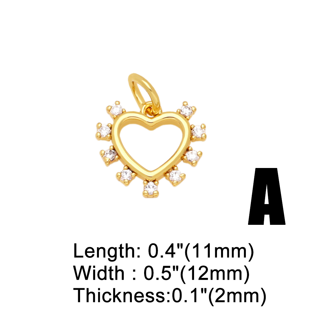Ins Style Heart Shape Copper Plating Inlay Zircon 18k Gold Plated Pendants Jewelry Accessories display picture 4