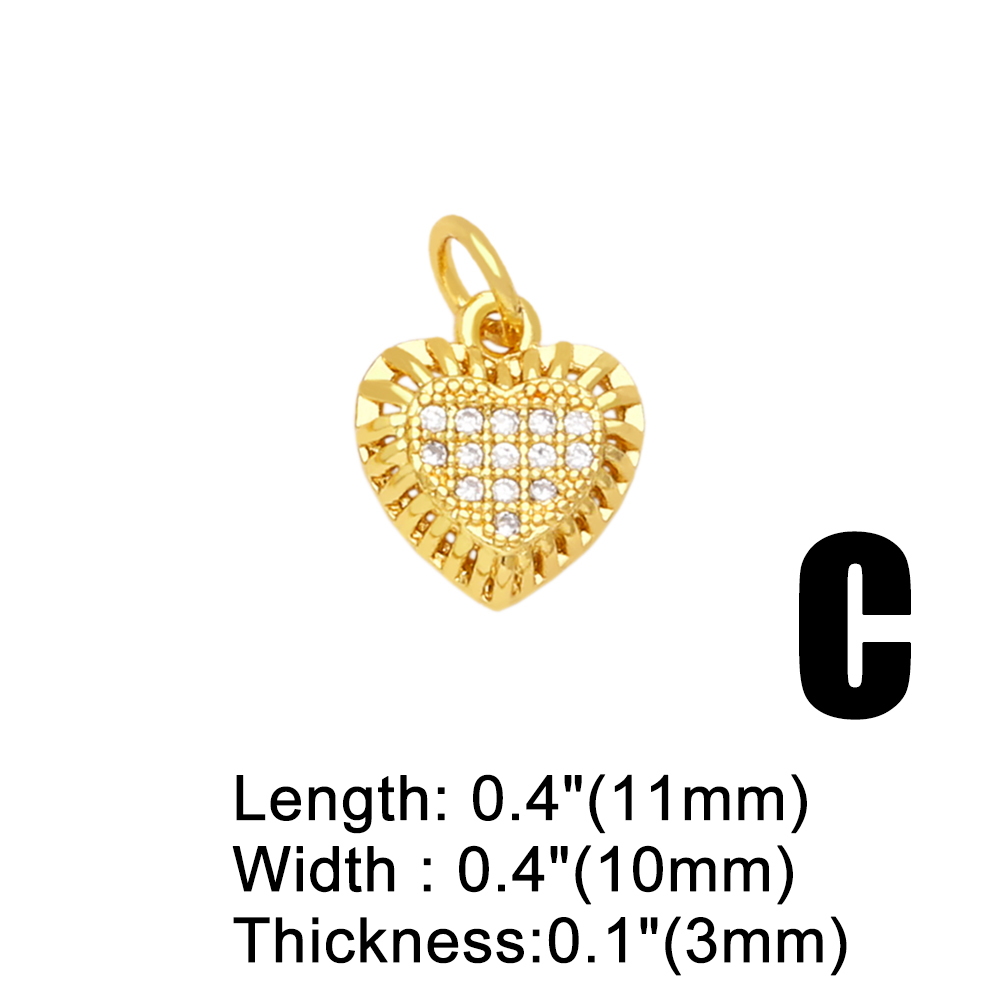 Ins Style Heart Shape Copper Plating Inlay Zircon 18k Gold Plated Pendants Jewelry Accessories display picture 5