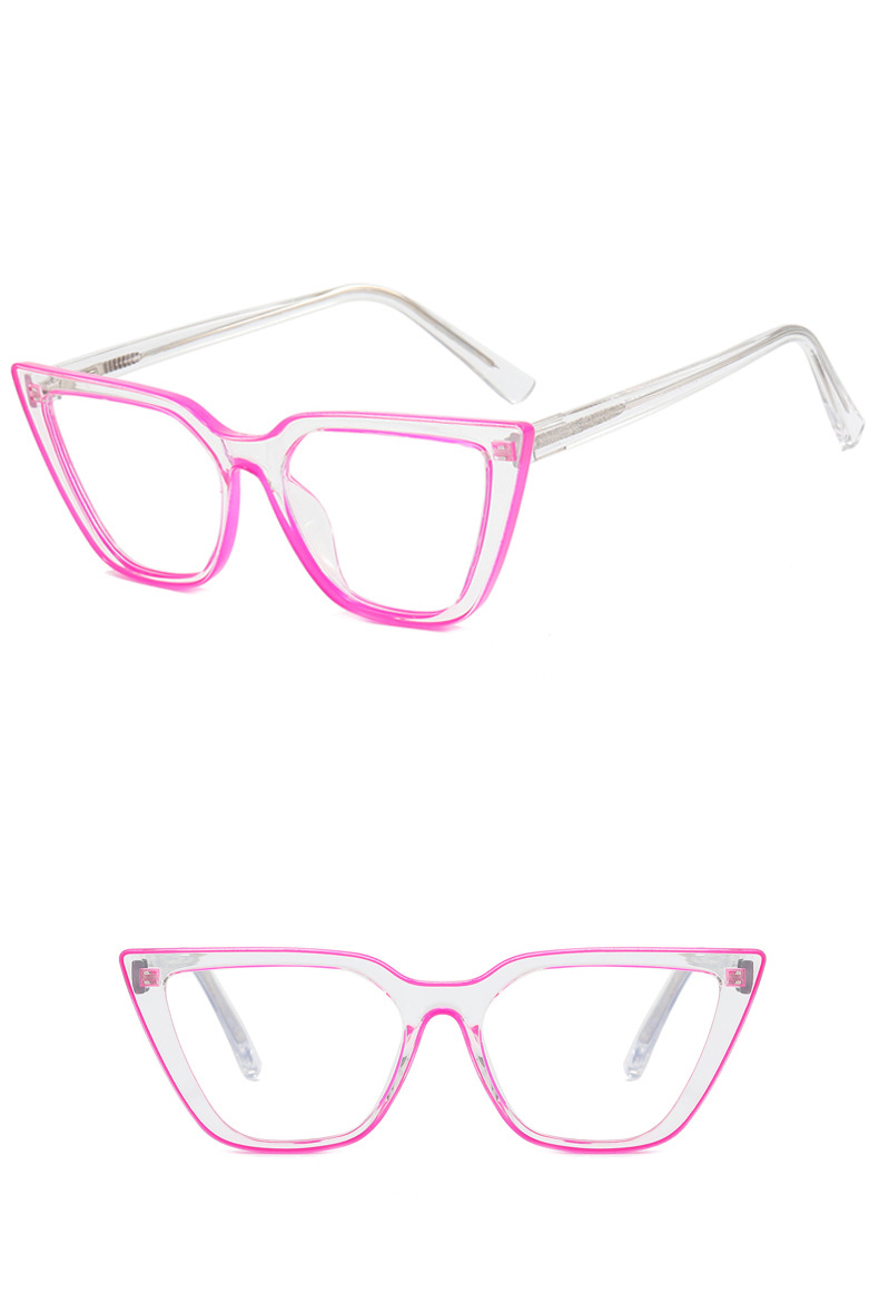 Fashion Color Block Ac Cat Eye Full Frame Optical Glasses display picture 4