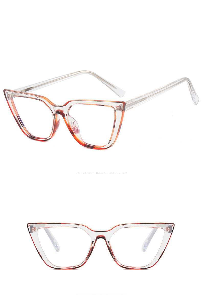 Fashion Color Block Ac Cat Eye Full Frame Optical Glasses display picture 5