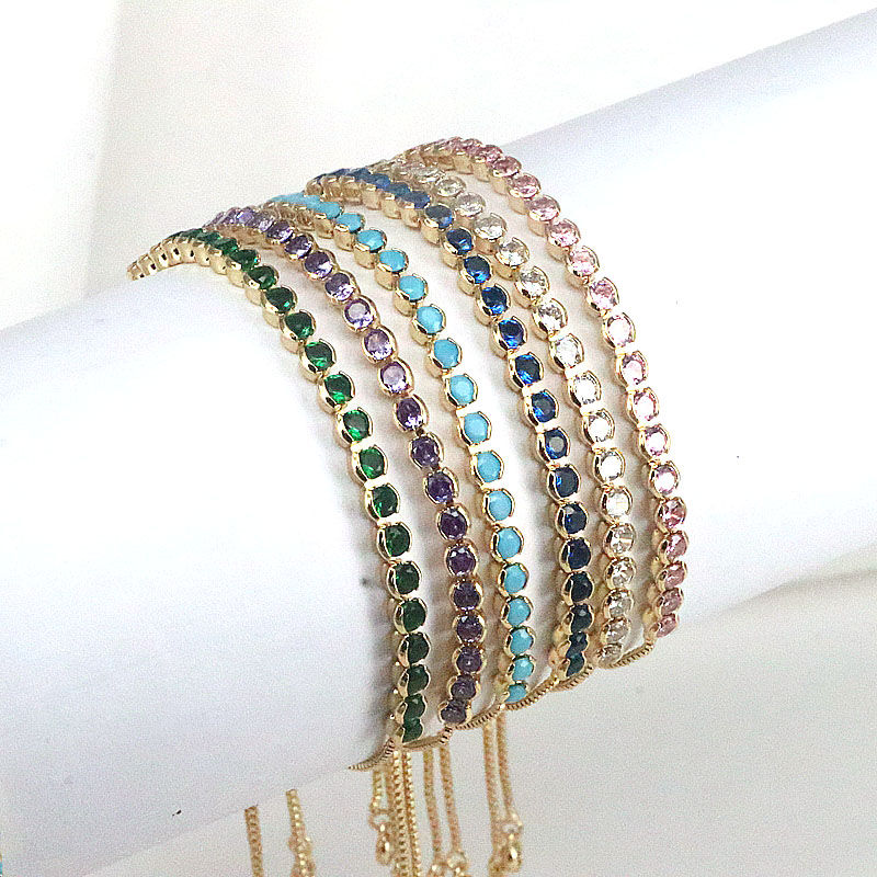 Mode Rond Le Cuivre Zircon Bracelets En Masse display picture 2