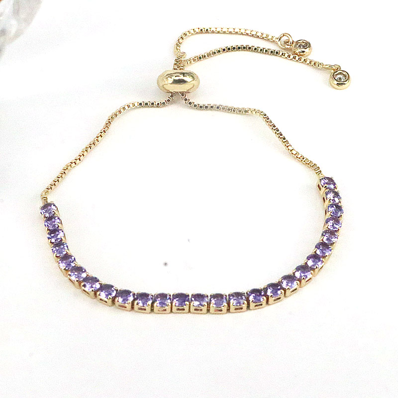 Fashion Square Copper Gold Plated Zircon Bracelets In Bulk display picture 4