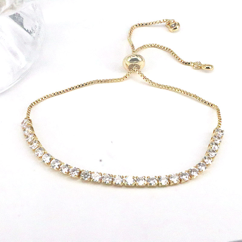 Fashion Square Copper Gold Plated Zircon Bracelets In Bulk display picture 5