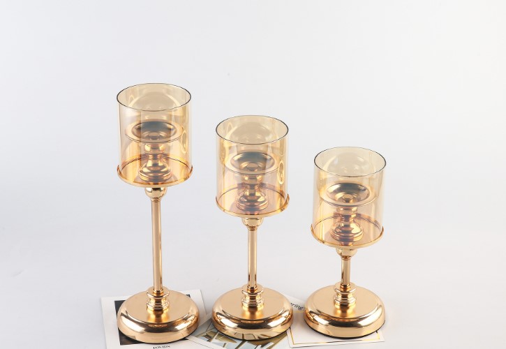 Solid Color Glass Candlestick 1 Piece display picture 3
