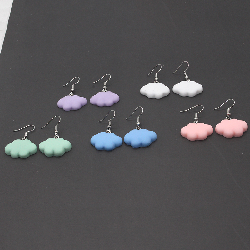Cute Clouds Alloy Resin Women's Drop Earrings 1 Pair display picture 2