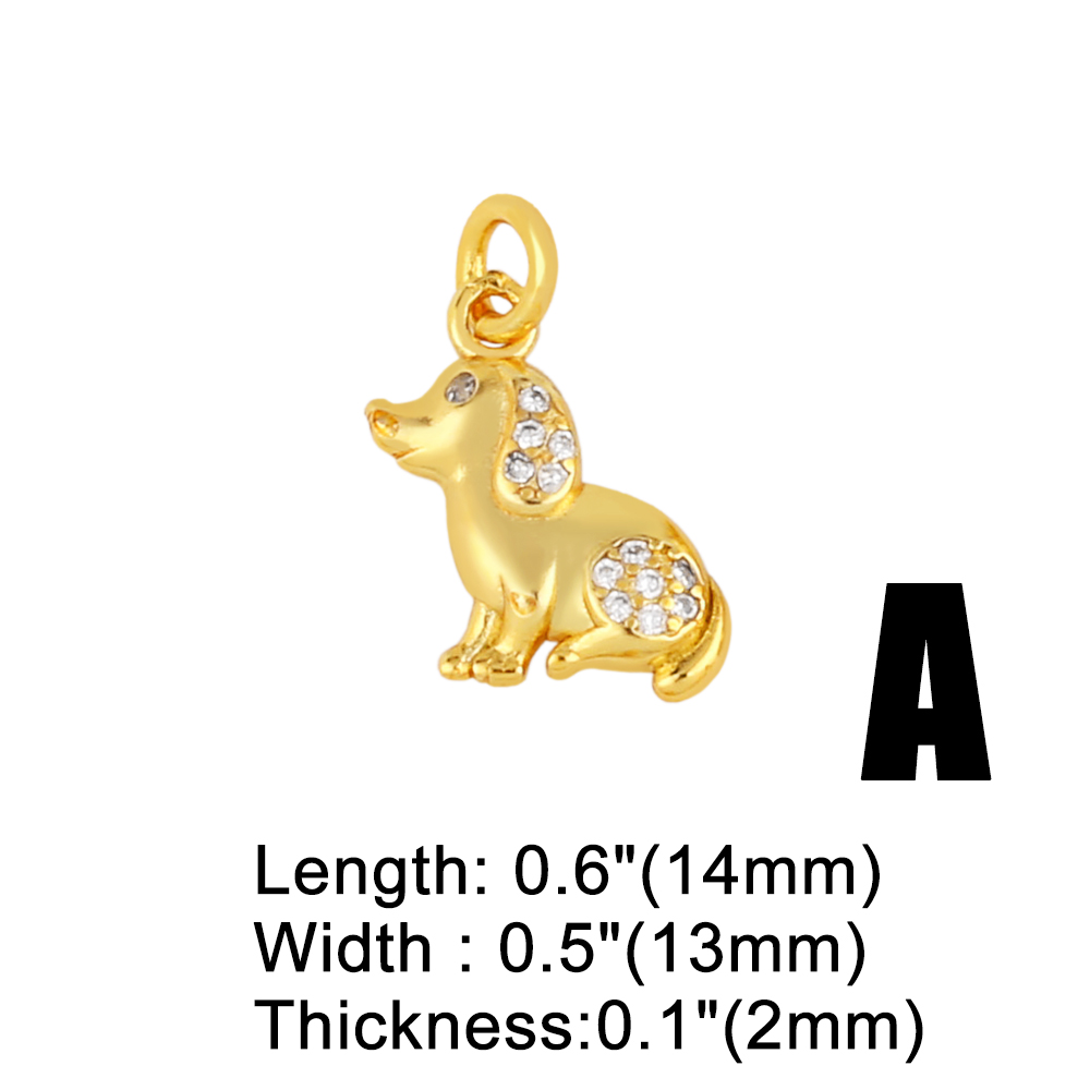 Cute Animal Bear Elk Copper Plating Inlay Zircon 18k Gold Plated Pendants Jewelry Accessories display picture 3