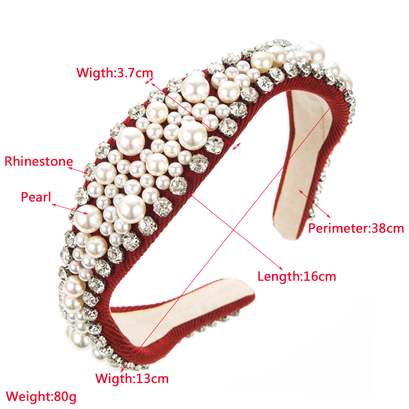 Classic Style Irregular Cloth Inlay Artificial Pearls Rhinestones Hair Band 1 Piece display picture 1