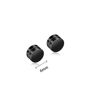 1 Pair Simple Style Round Titanium Steel Earrings display picture 1