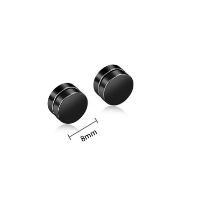 1 Paar Einfacher Stil Runden Titan Stahl Ohrringe display picture 2