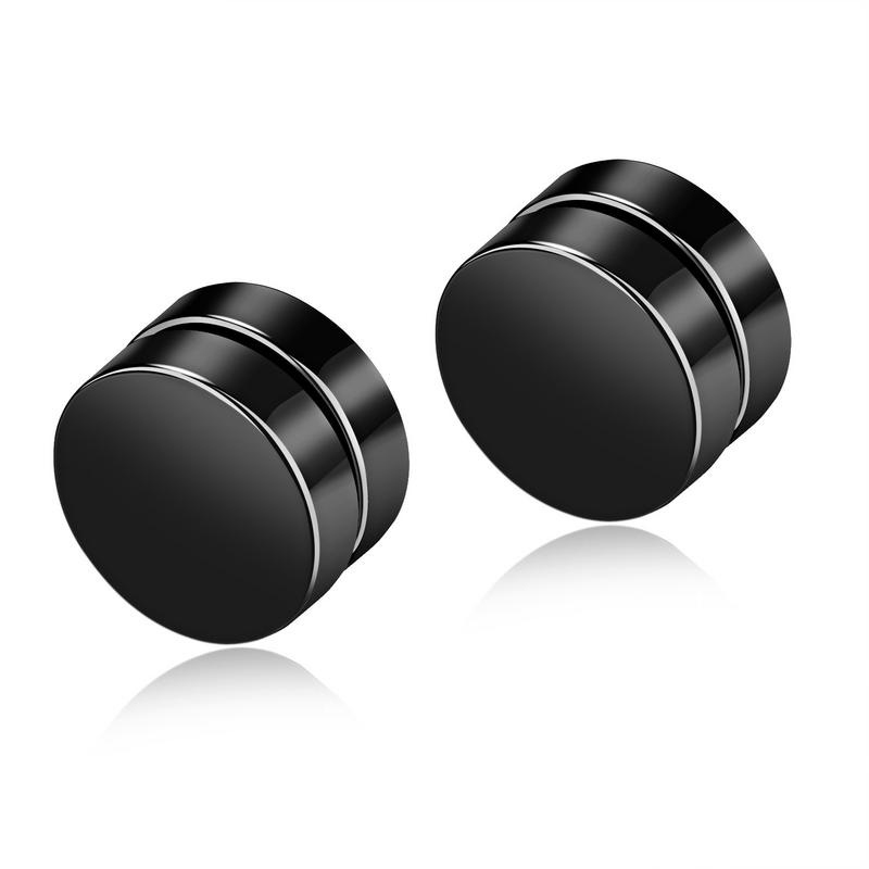 1 Pair Simple Style Round Titanium Steel Earrings display picture 6