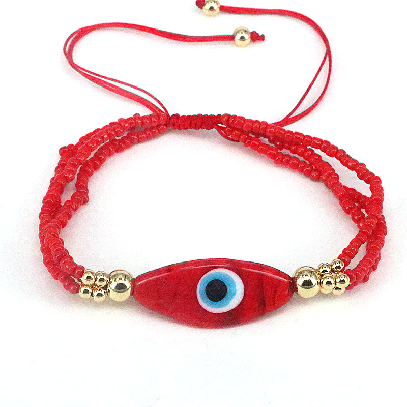 Ethnic Style Devil's Eye Beaded Glass Copper Irregular Layered Women's Bracelets 1 Piece display picture 8