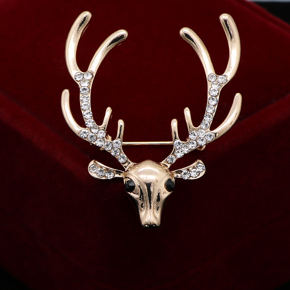 Fashion Elk Alloy Plating Artificial Rhinestones Unisex Brooches display picture 3