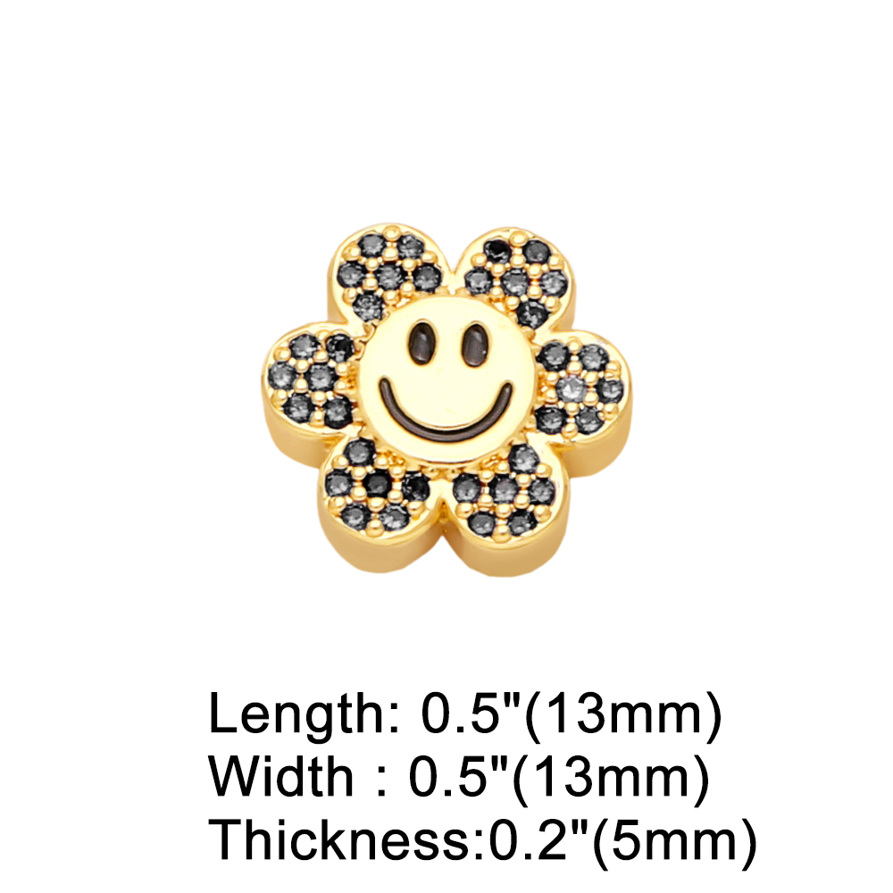1 Piece Copper Zircon Smiley Face Flower display picture 4