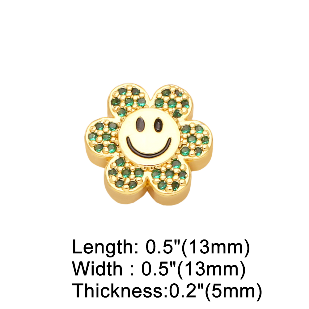 1 Piece Copper Zircon Smiley Face Flower display picture 5