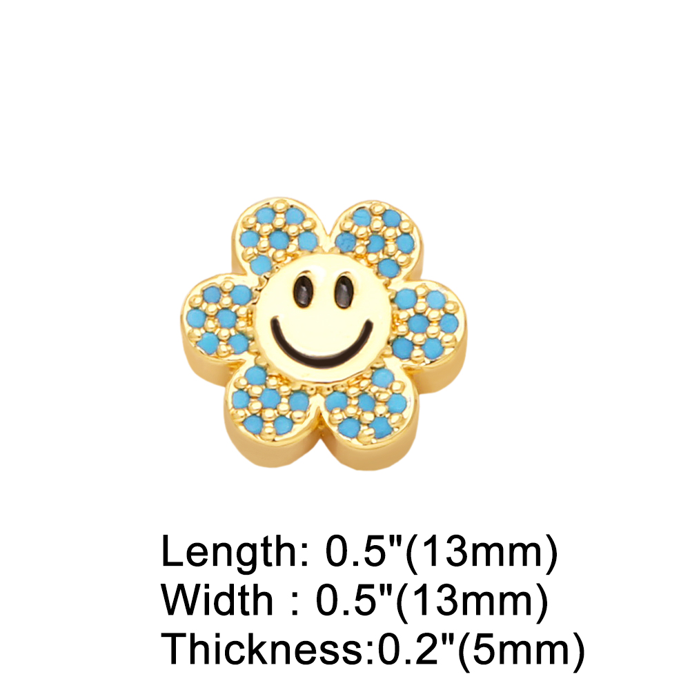 1 Piece Copper Zircon Smiley Face Flower display picture 7