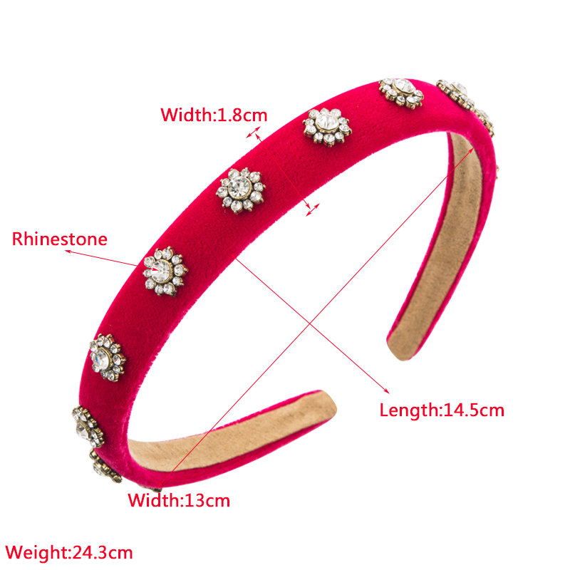 Fashion Flower Alloy Flannel Inlay Rhinestones Hair Band 1 Piece display picture 1