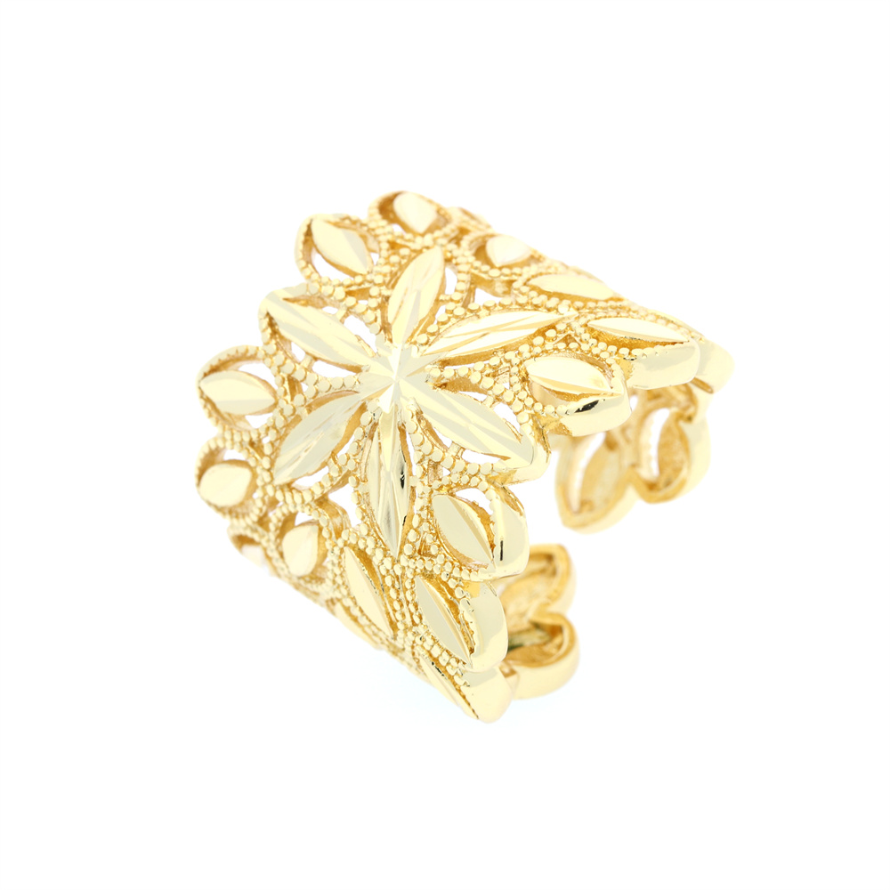 Fashion Snowflake Copper Gold Plated Open Ring 1 Piece display picture 2