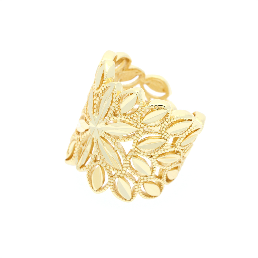 Fashion Snowflake Copper Gold Plated Open Ring 1 Piece display picture 6
