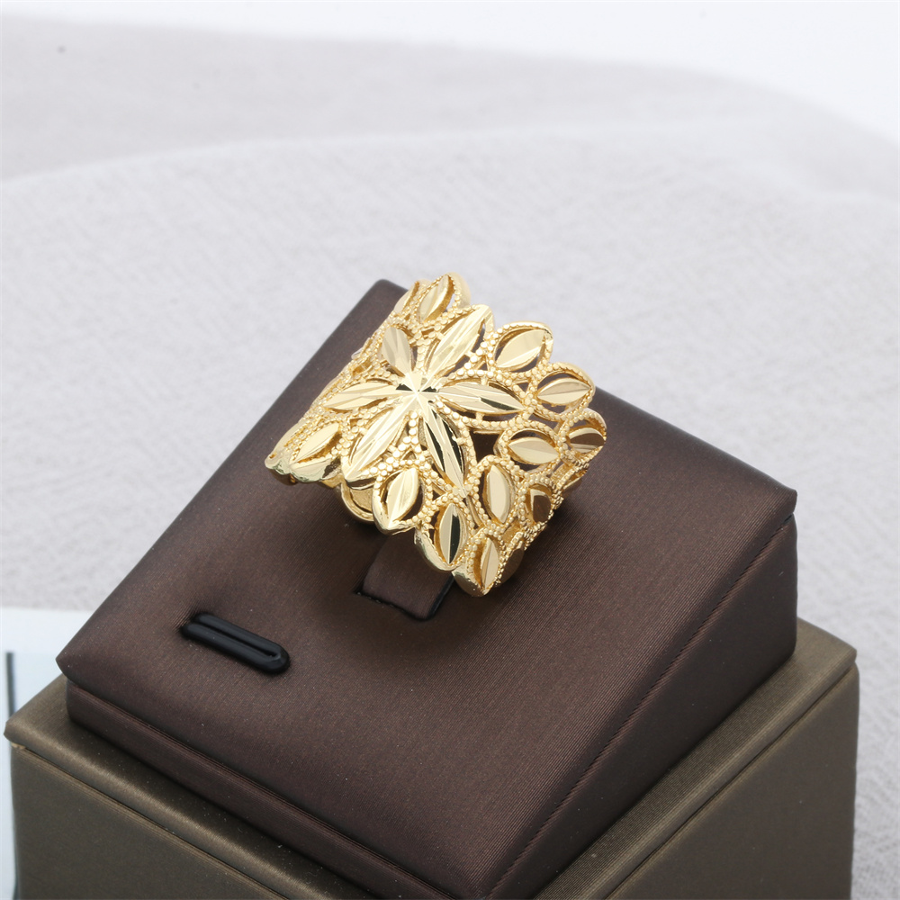 Mode Schneeflocke Kupfer Vergoldet Offener Ring 1 Stück display picture 7