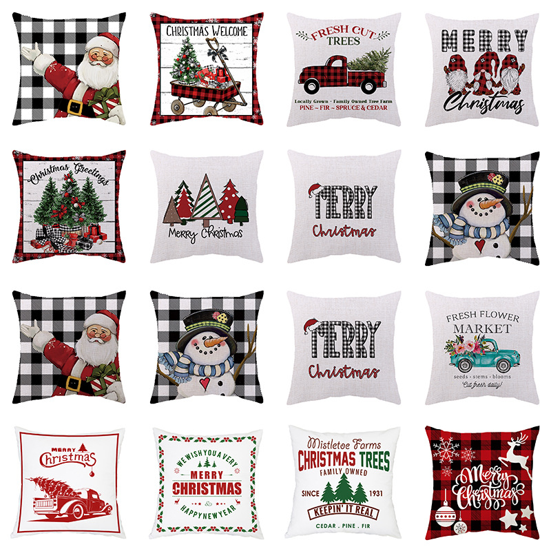 Casual Christmas Tree Santa Claus Cotton Pillow Cases display picture 1
