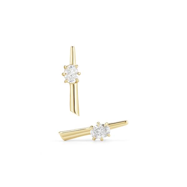 Fashion Solid Color Copper Gold Plated Inlay Zircon Ear Studs 1 Pair display picture 1