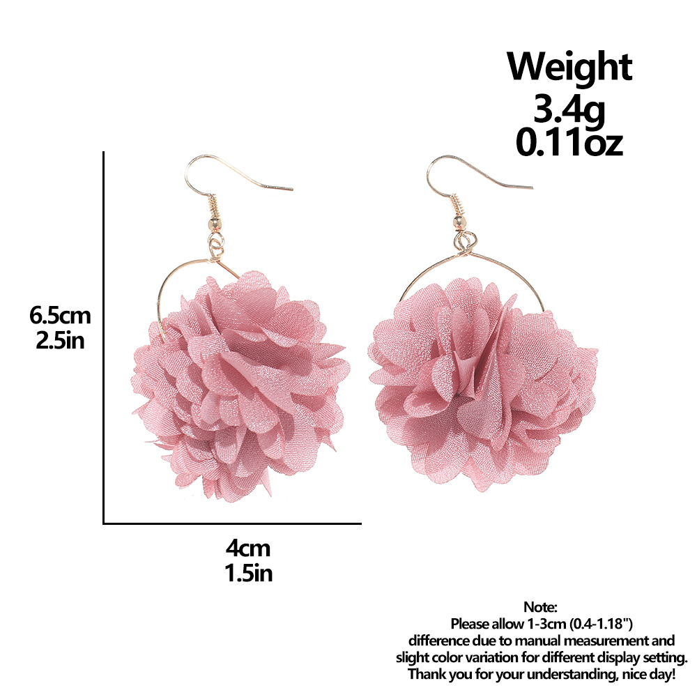 Fashion Flower Cloth Women's Drop Earrings 1 Pair display picture 1