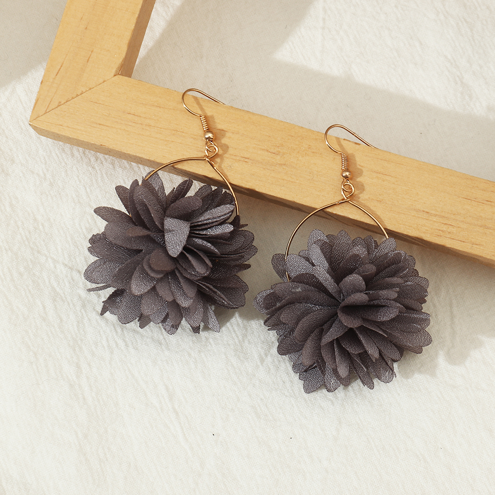 Fashion Flower Cloth Women's Drop Earrings 1 Pair display picture 3