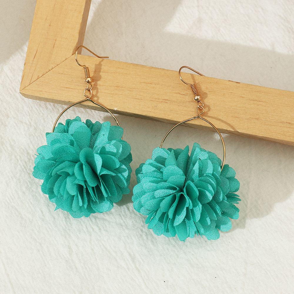 Fashion Flower Cloth Women's Drop Earrings 1 Pair display picture 6