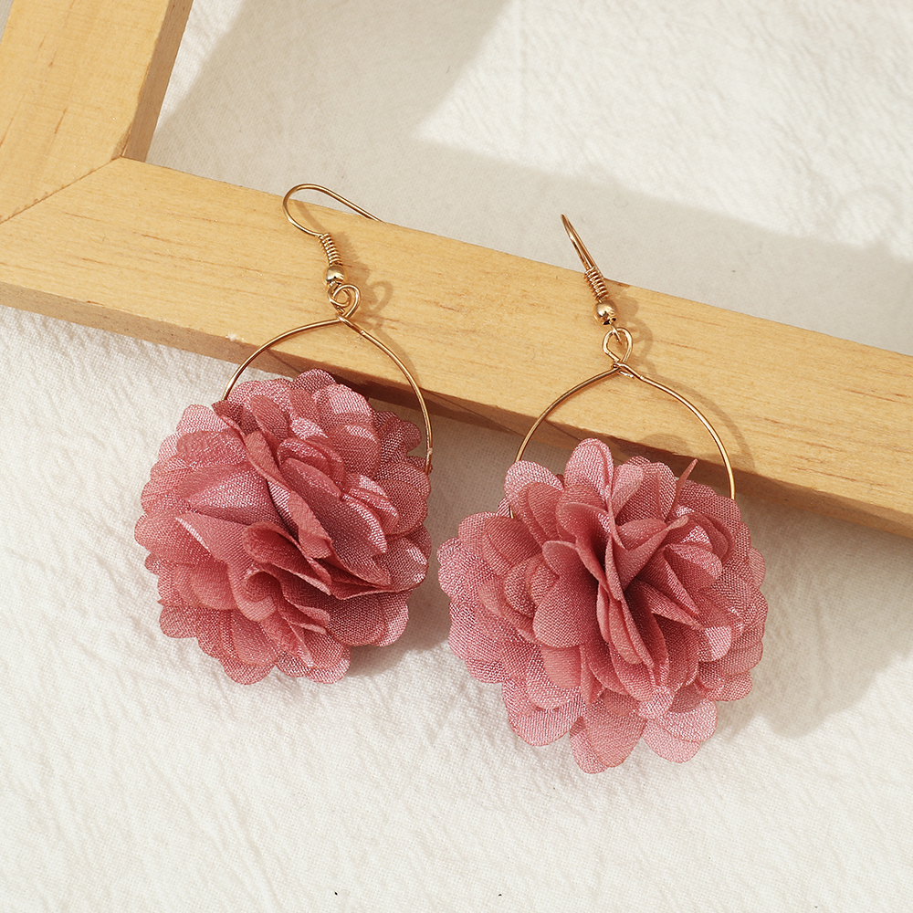 Fashion Flower Cloth Women's Drop Earrings 1 Pair display picture 7