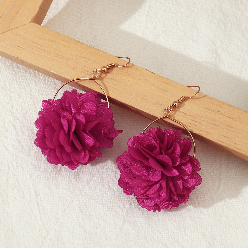 Fashion Flower Cloth Women's Drop Earrings 1 Pair display picture 9