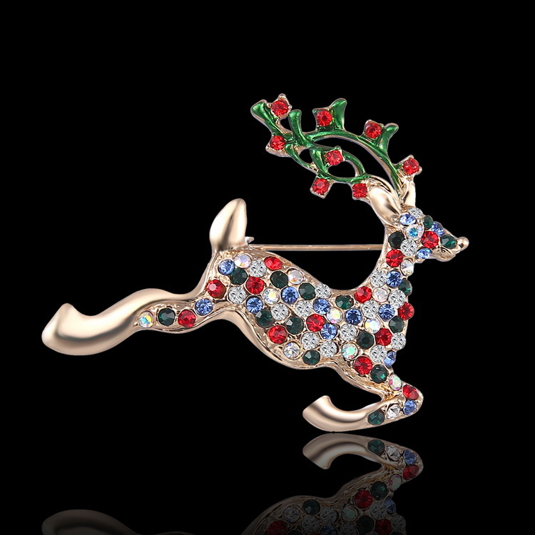 Fashion Christmas Hat Christmas Tree Santa Claus Alloy Inlay Rhinestones Women's Brooches 1 Piece display picture 2